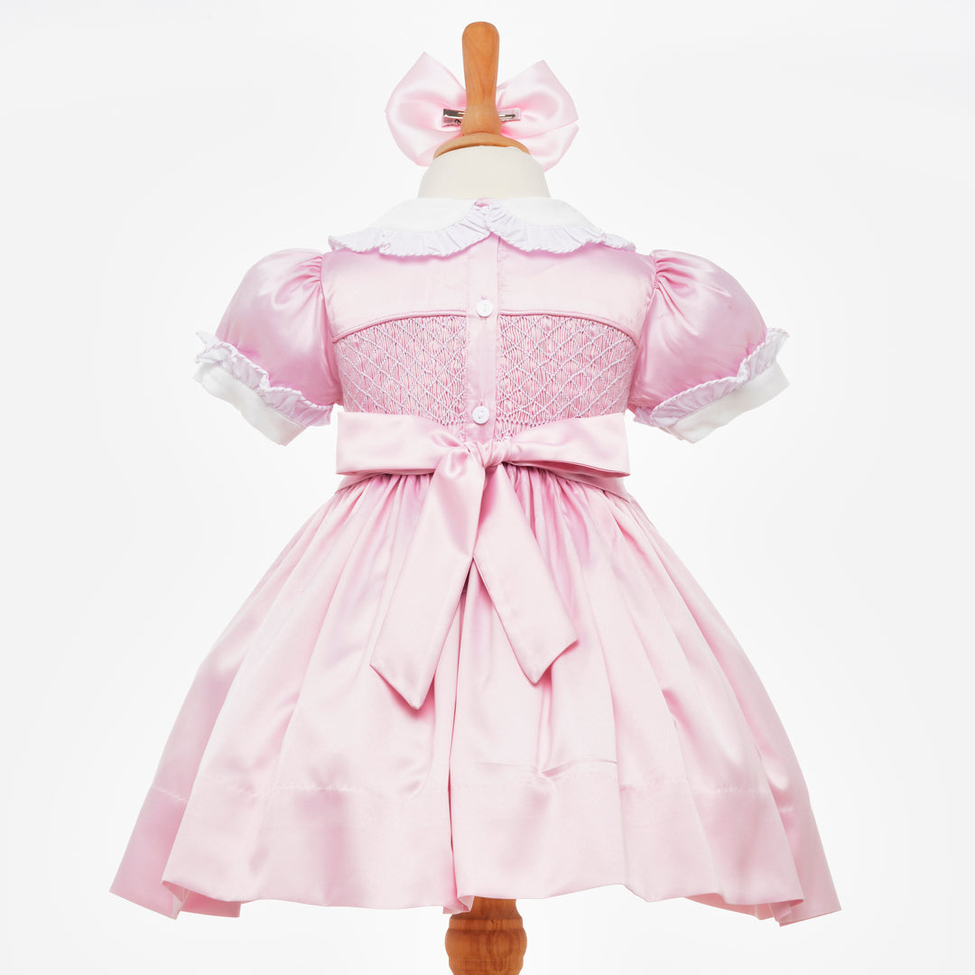 pink smocked baby dress girls smocked dress
