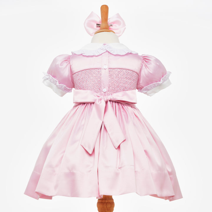 pink smocked baby dress girls smocked dress