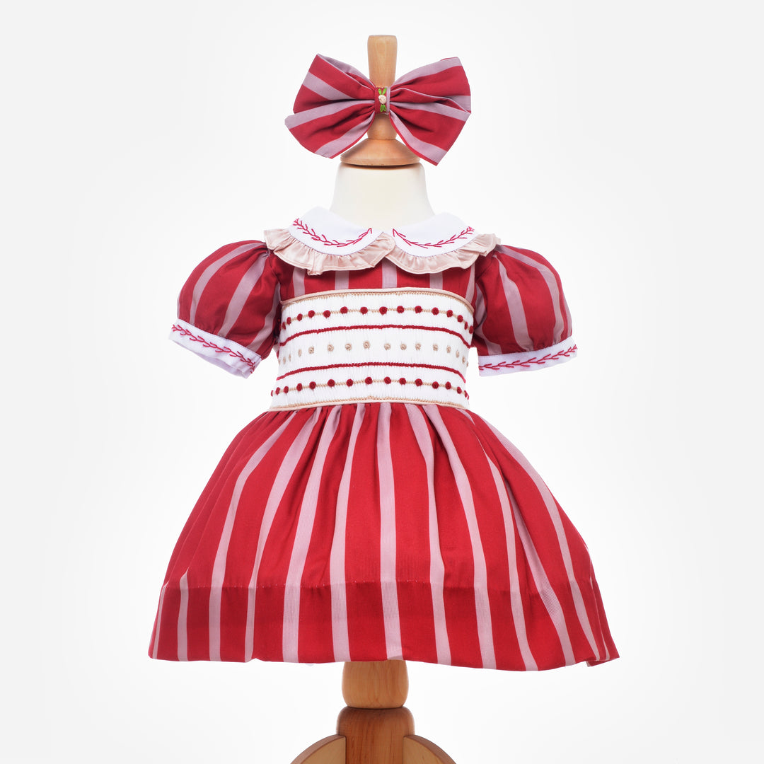 smocked baby dress red baby dress