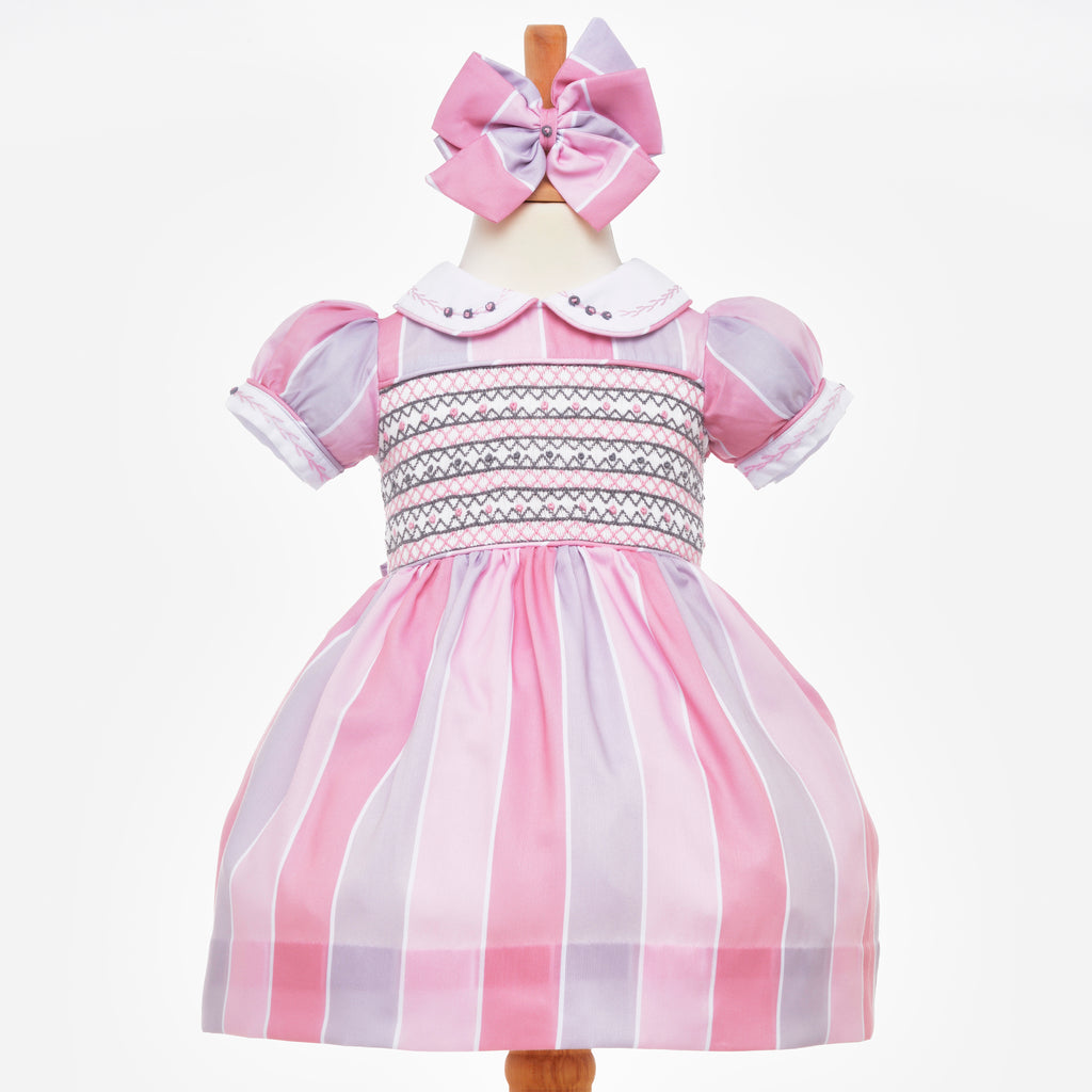 pink smocked baby dress traditional smocked dress