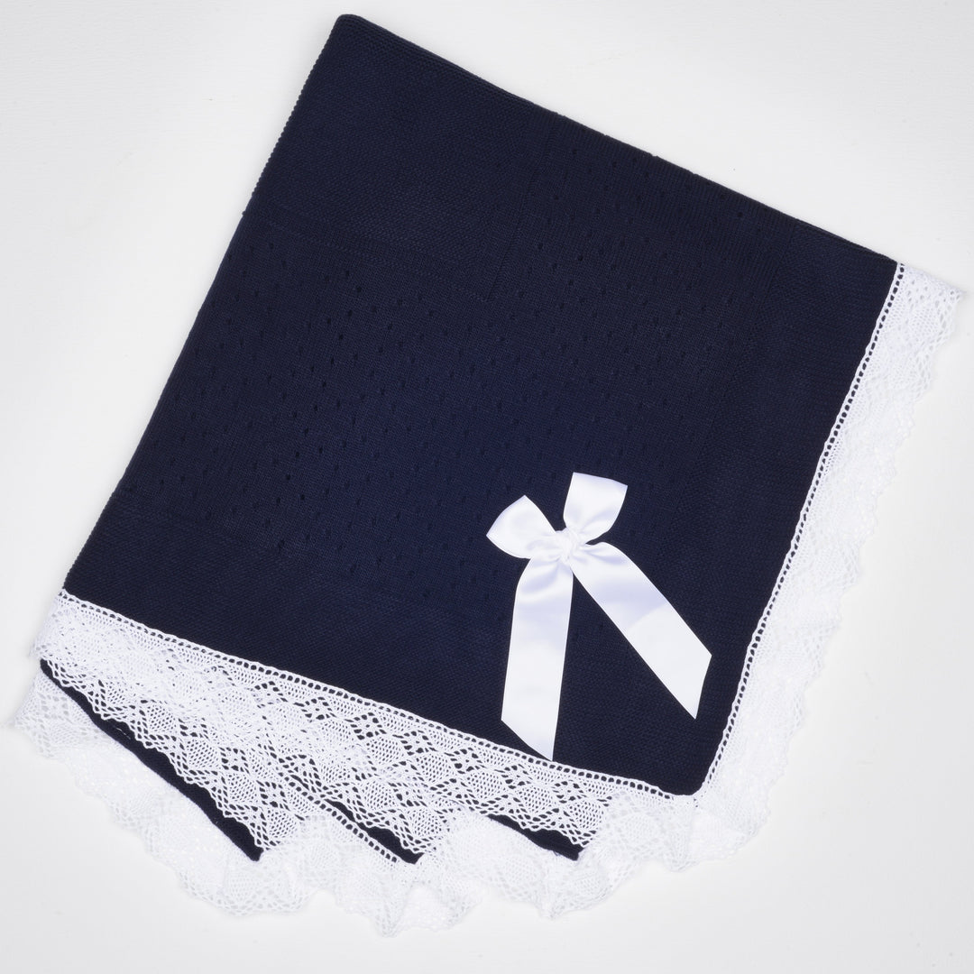 Navy baby blanket