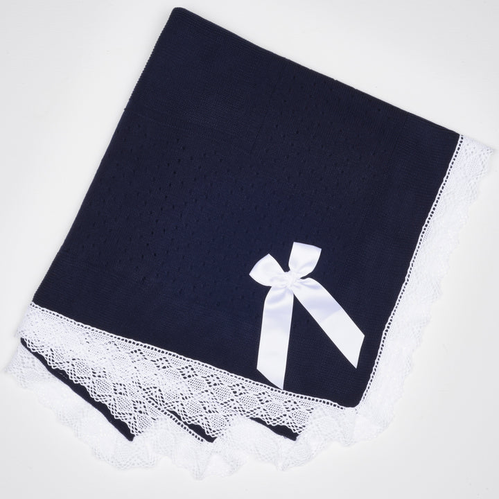 Navy baby blanket