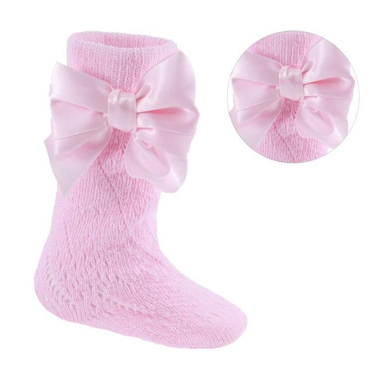 pink baby knee high socks 