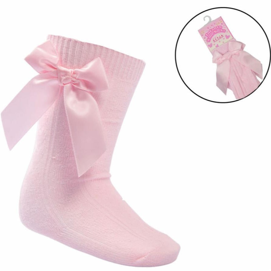 knee high pink socks baby 