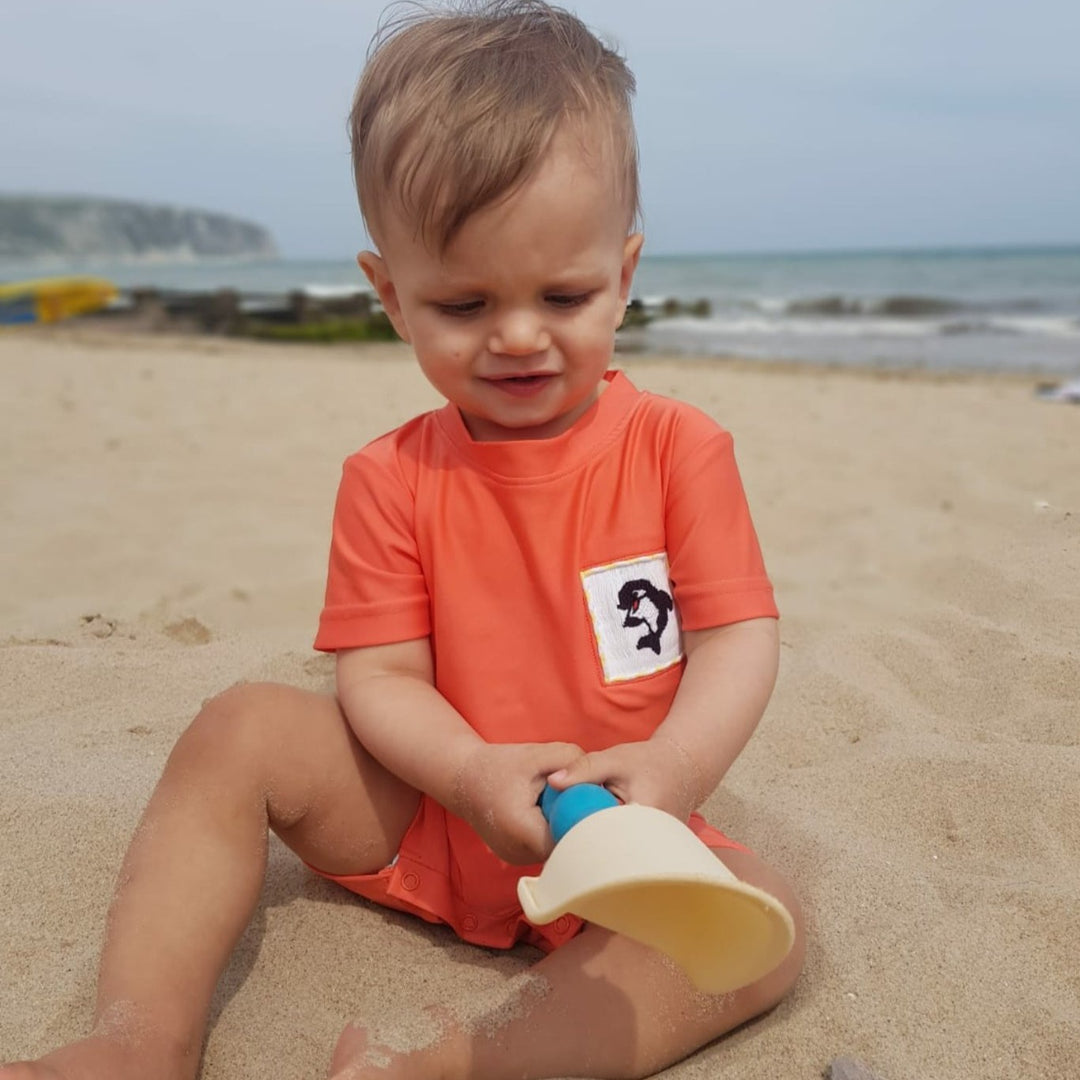 smocked baby swimwear