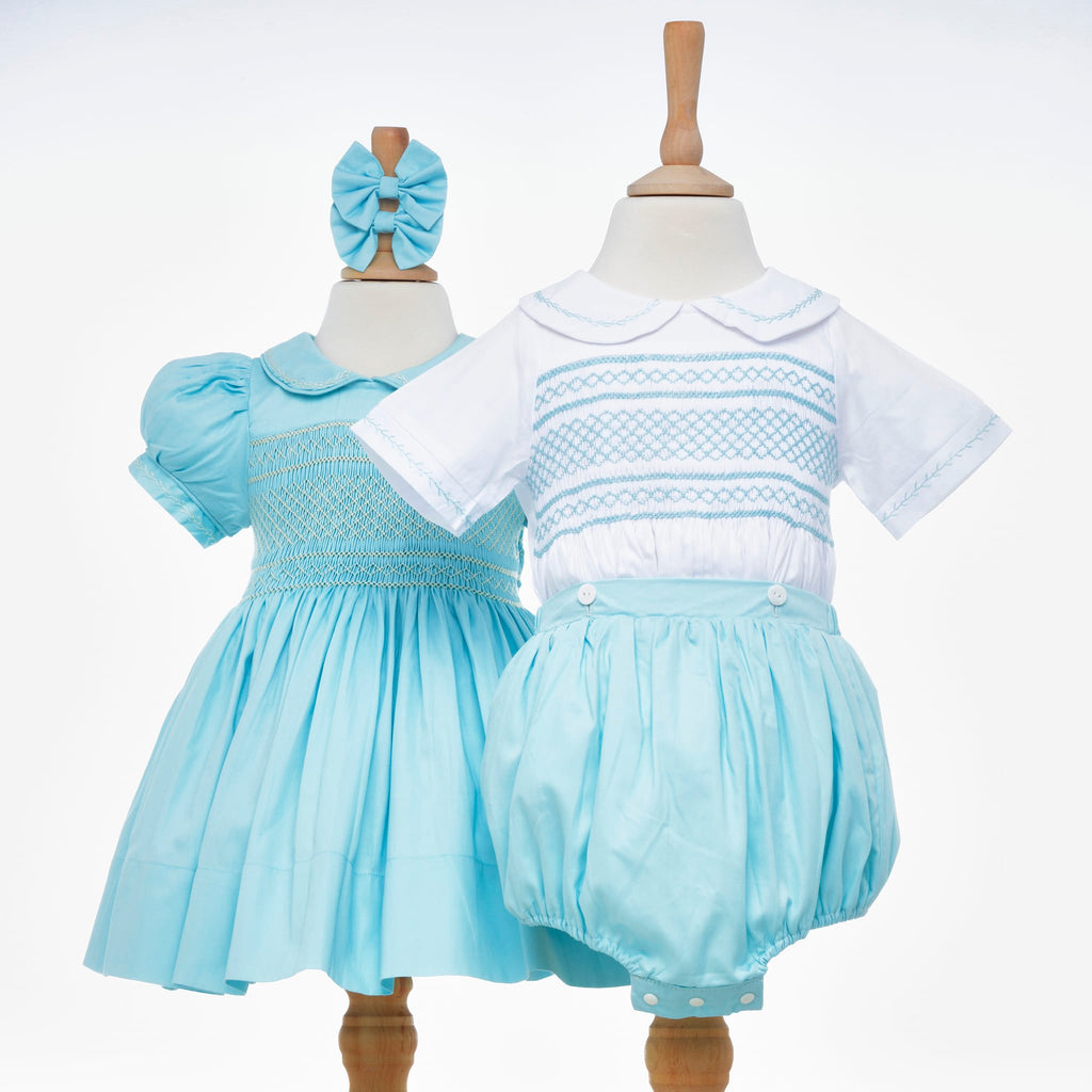 matching baby and childrens smocked outfits