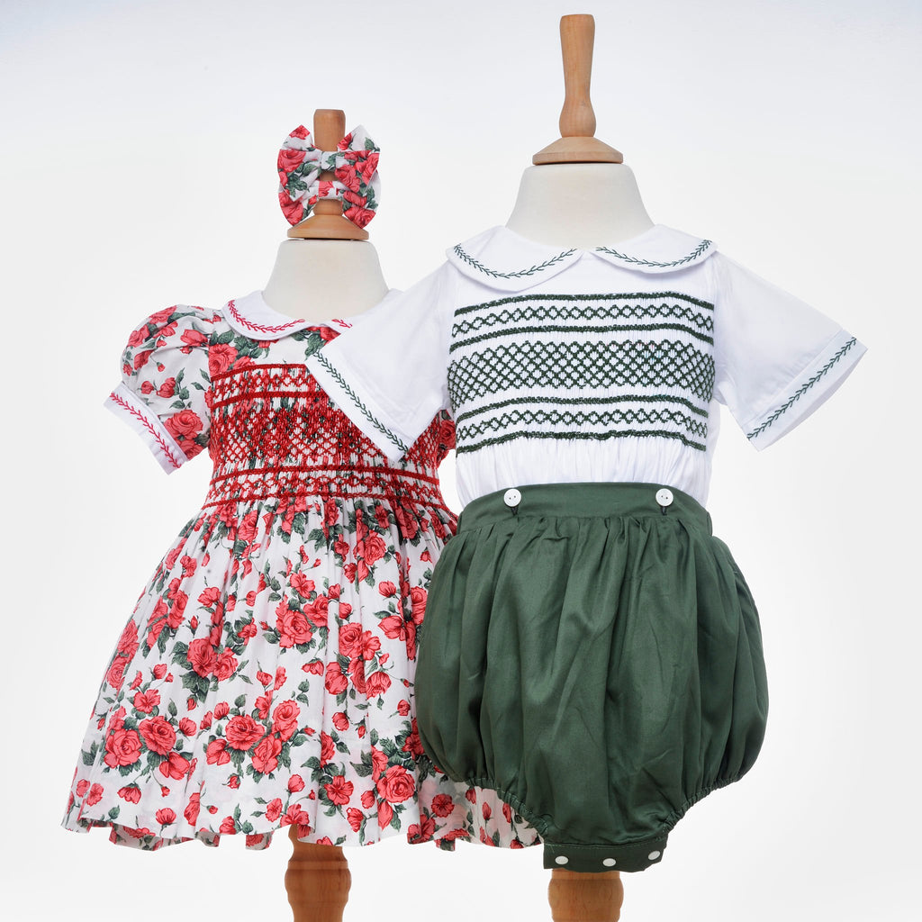 matching smocked baby sets floral smocked baby dress