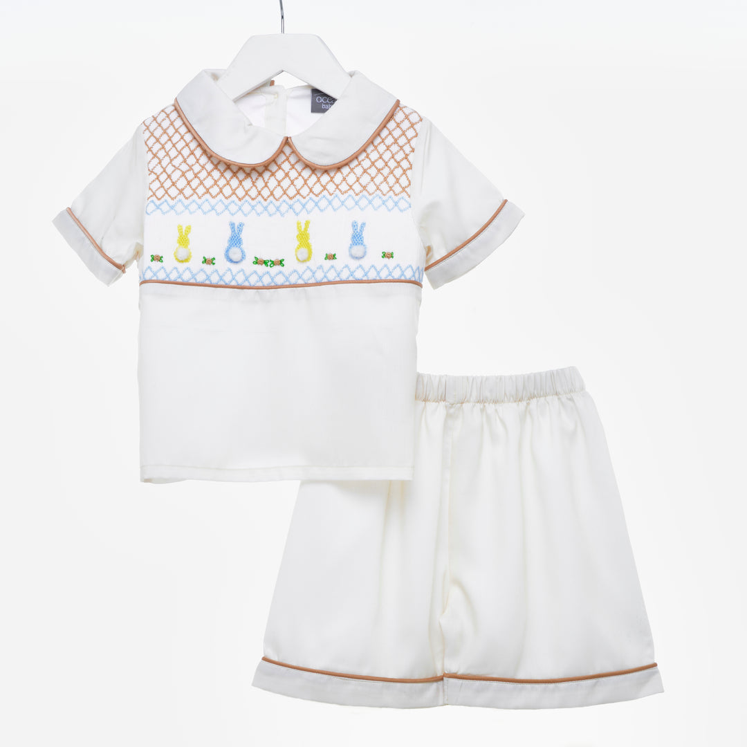 Boys Easter pjs Baby Smocked pjs boys pyjamas