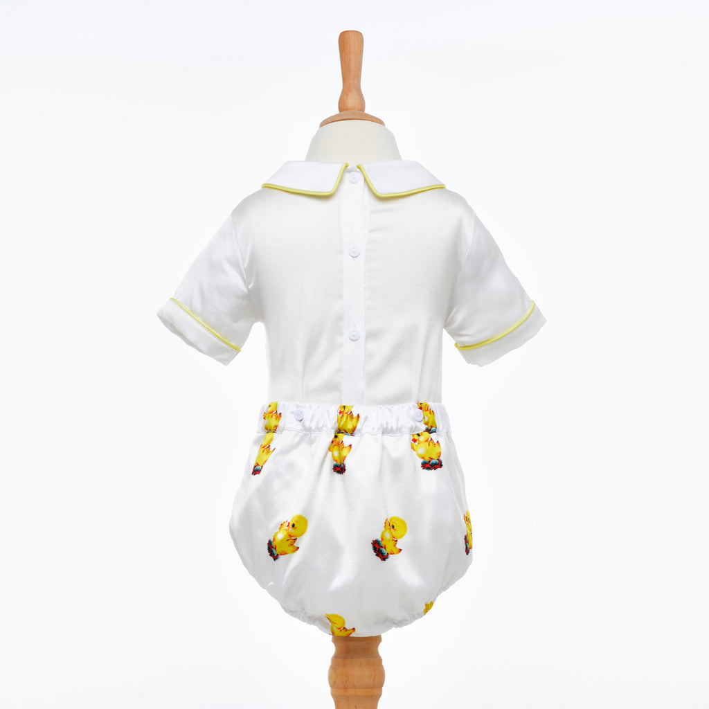 smocked boys satin clothing Easter baby clothes 