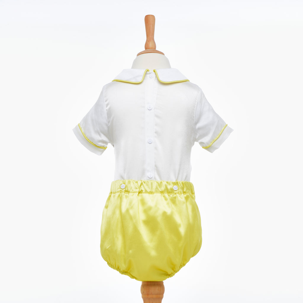 smocked lemon baby clothes 