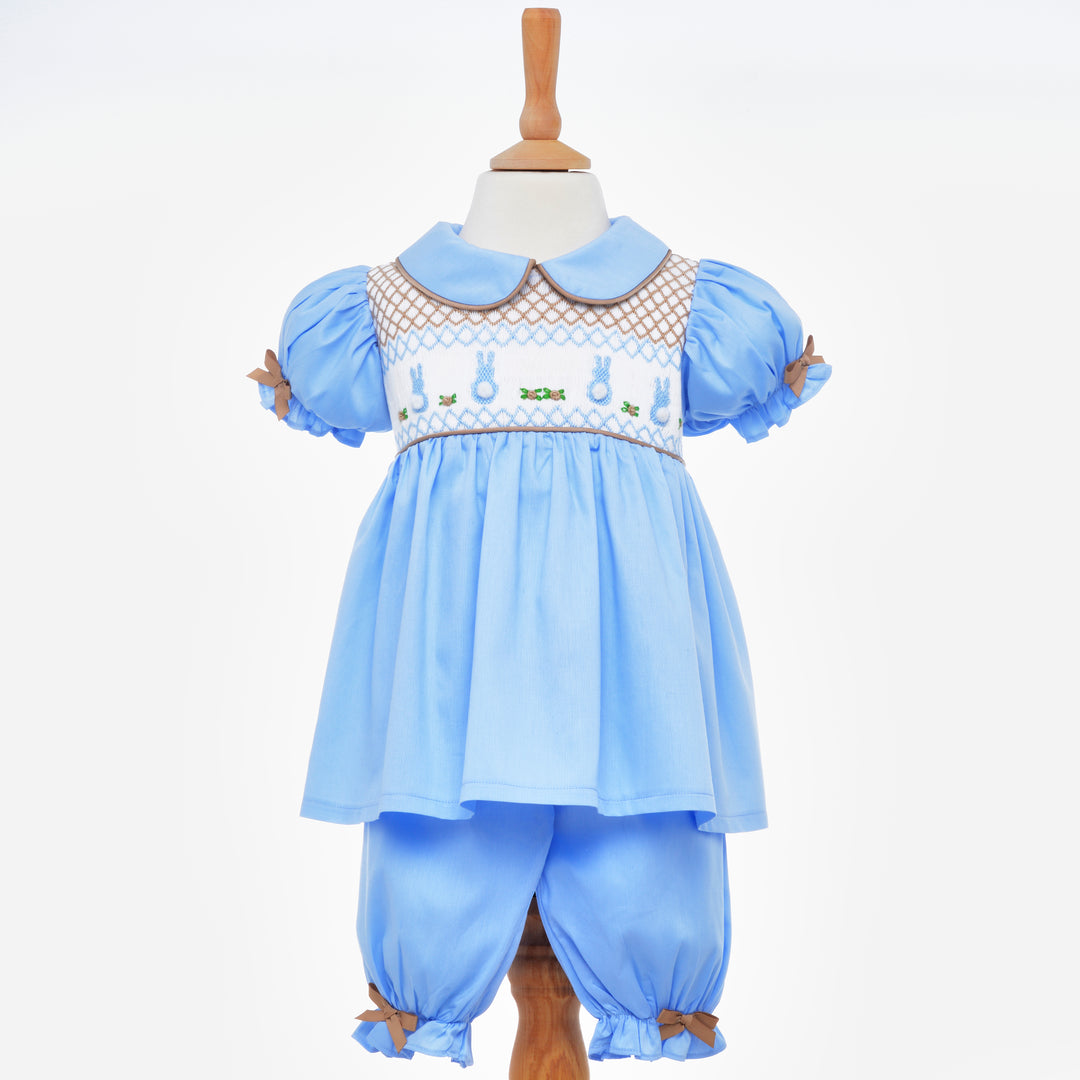 girls Easter pjs smocked baby pyjamas