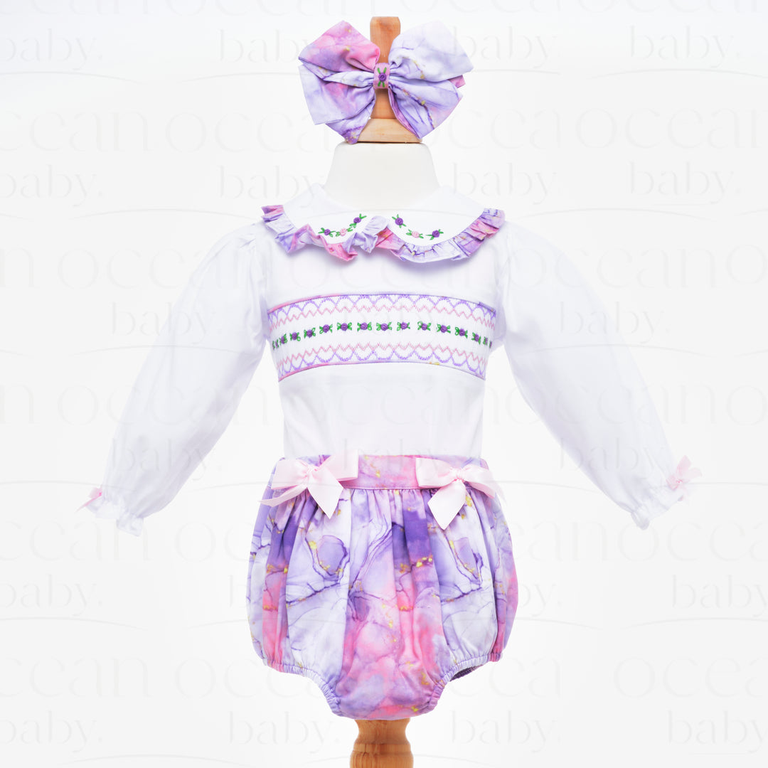 smocked baby girls outfit Spanish style baby clothes 