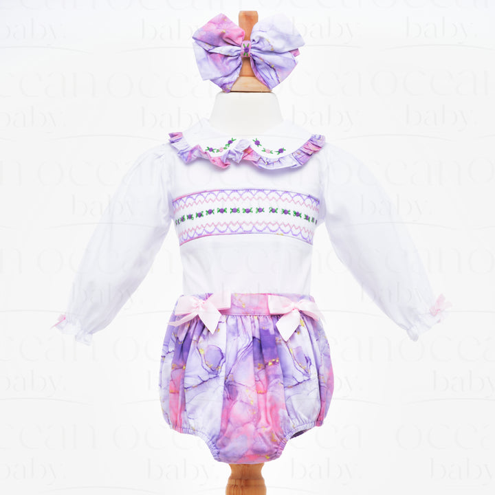 smocked baby girls outfit Spanish style baby clothes 