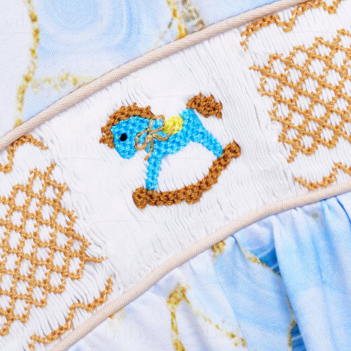 smocked baby romper