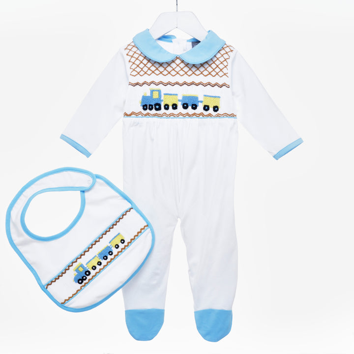 boys smocked sleepsuit baby boys onesie