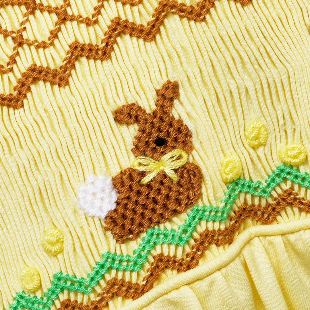 smocked baby boys sleepsuit
