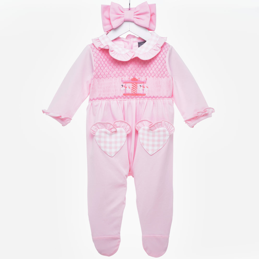 smocked sleepsuit