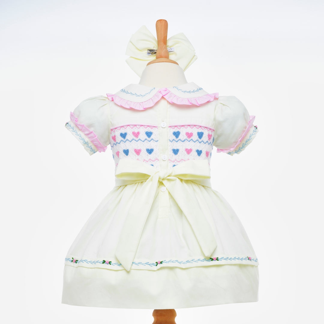 cream baby dress smocked cream dress