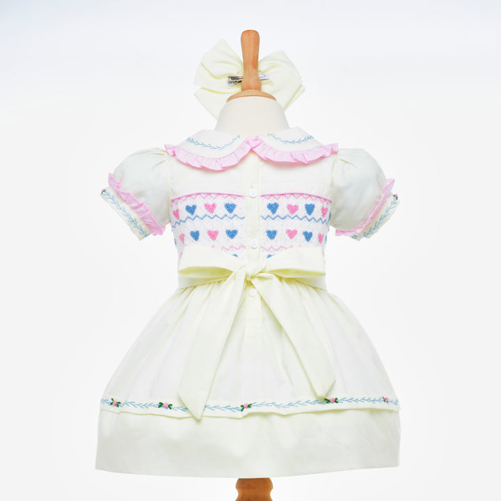 cream baby dress smocked cream dress