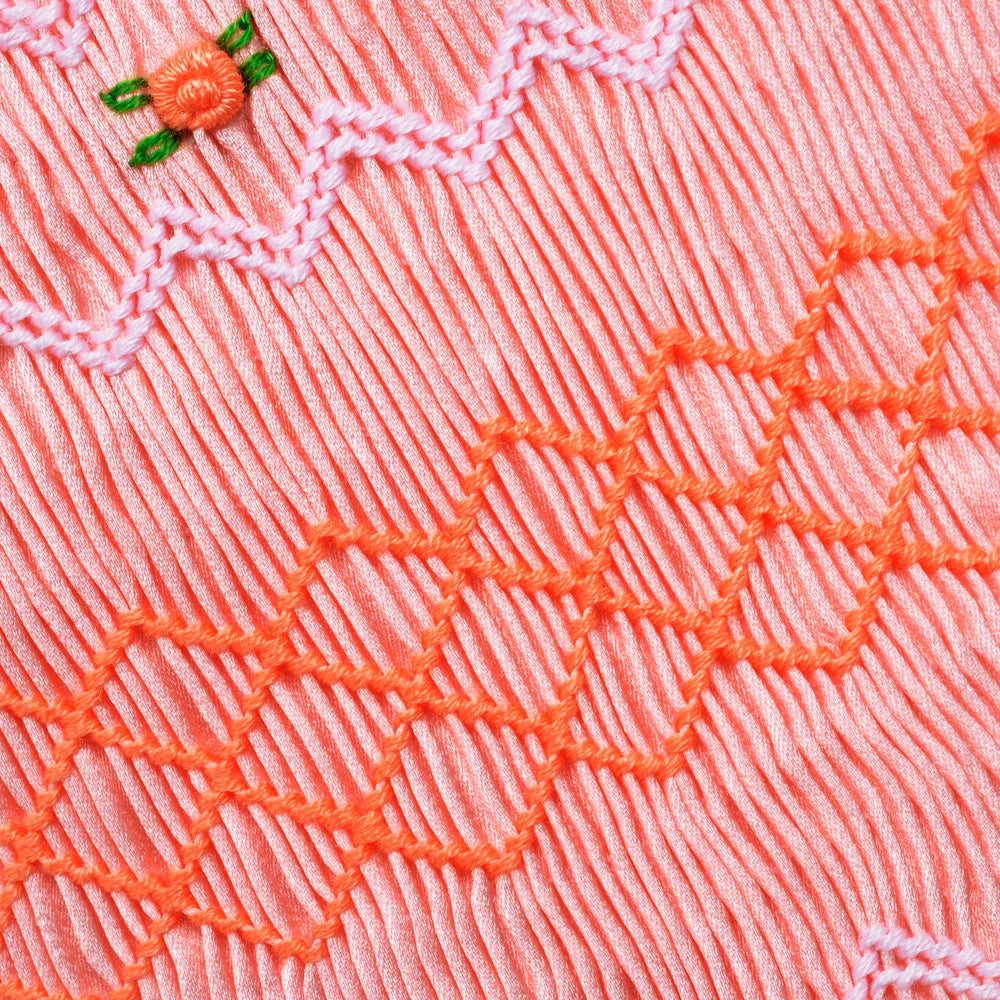 smocked peach dress 
