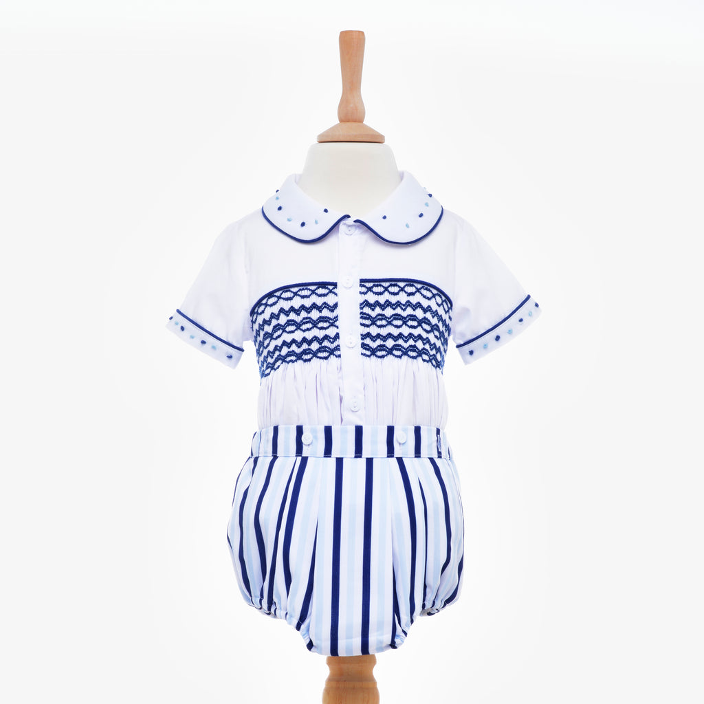 smocked baby boys suit
