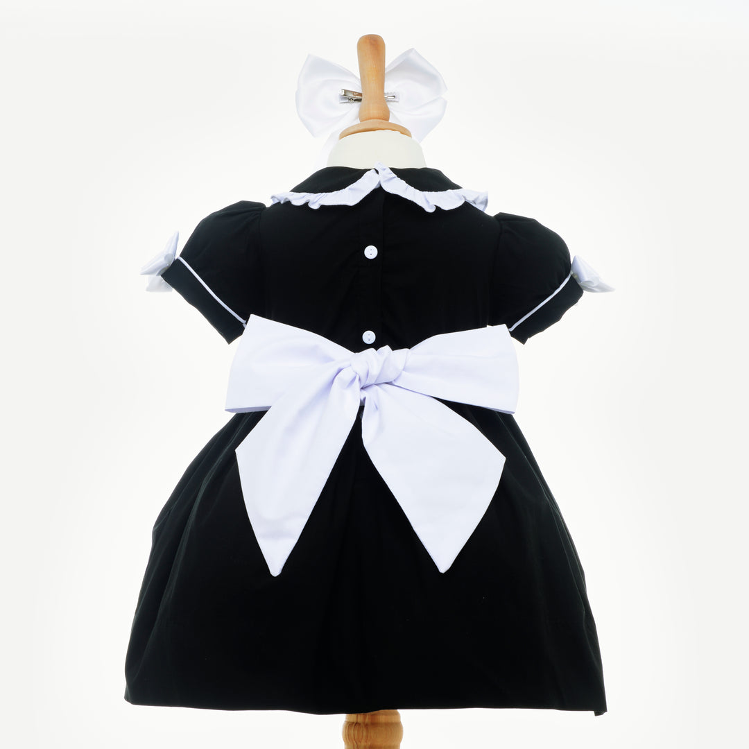 black smocked girls dress smocked baby dress