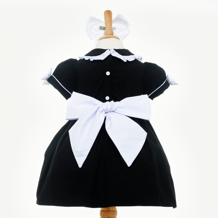 black smocked girls dress smocked baby dress