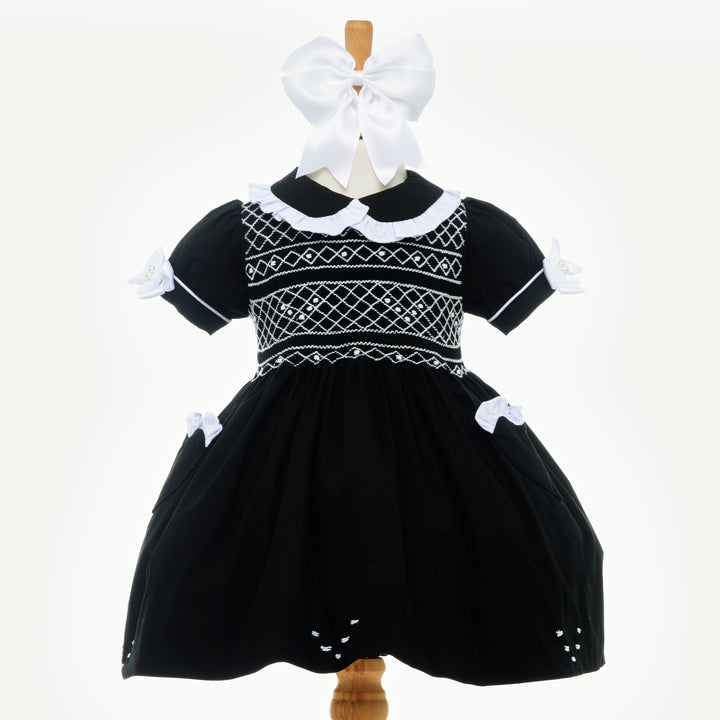 black baby smocked dress smocked dress in black