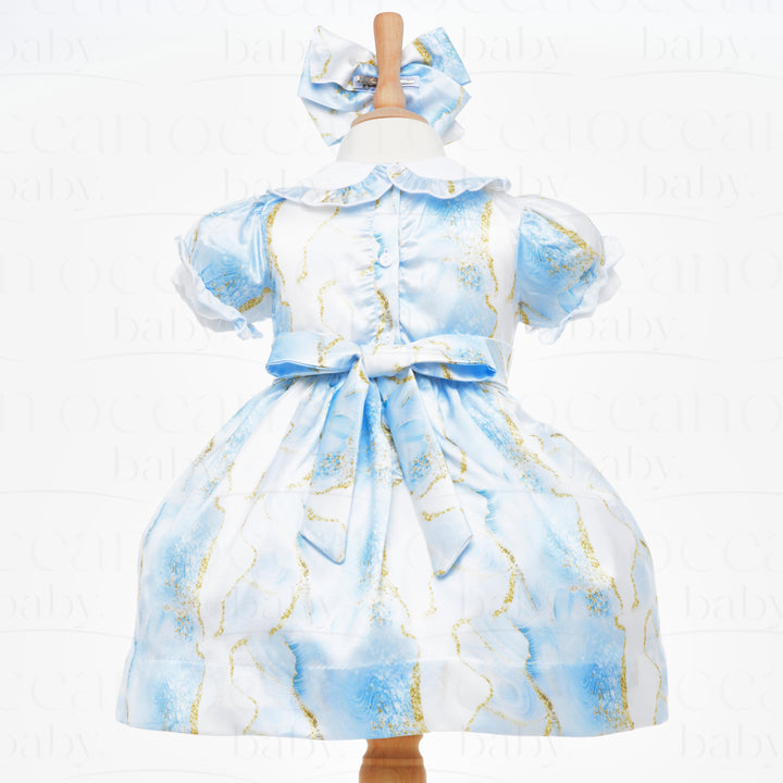 girls baby smocked dress girls blue smocked dress