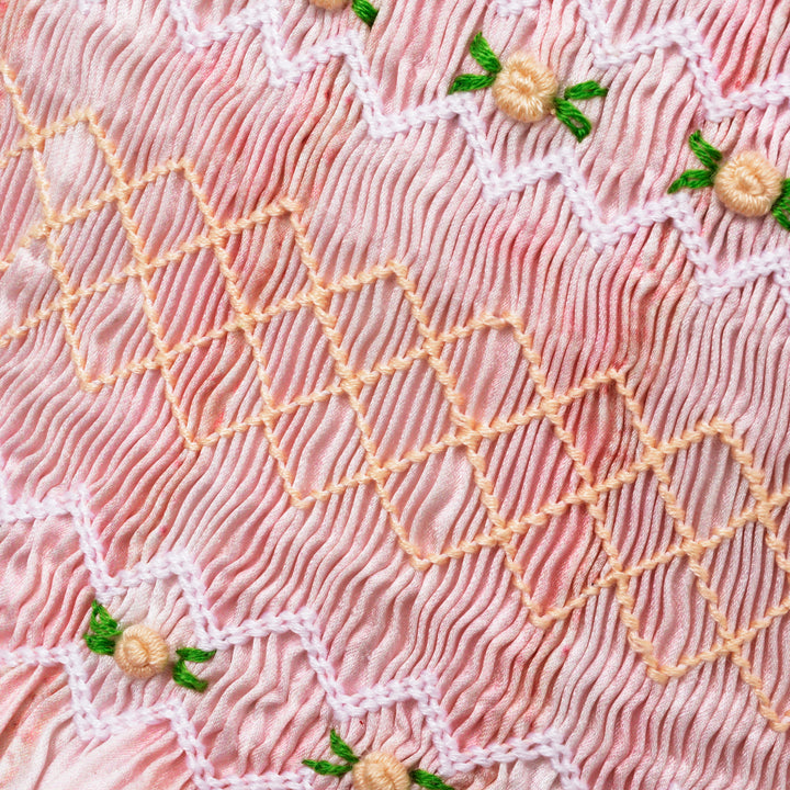 girls smocked pink dress