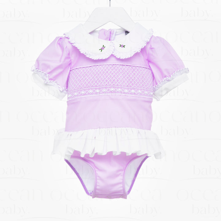 smocked baby swimwear kids swimming costume