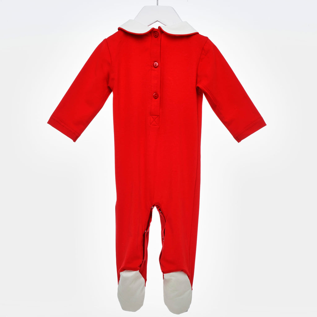 red newborn babygrow red sleepsuit for babies