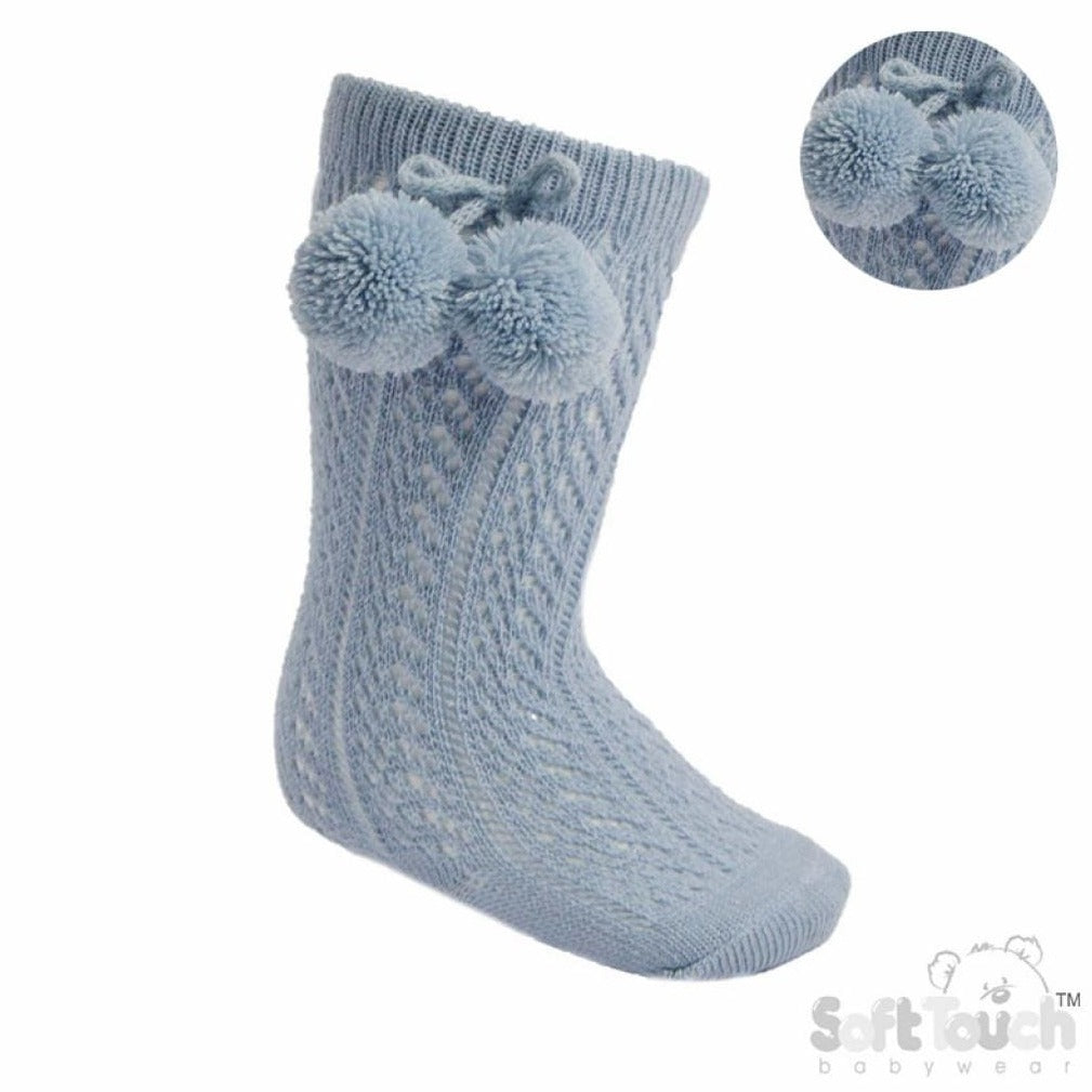 knee high baby pompom socks